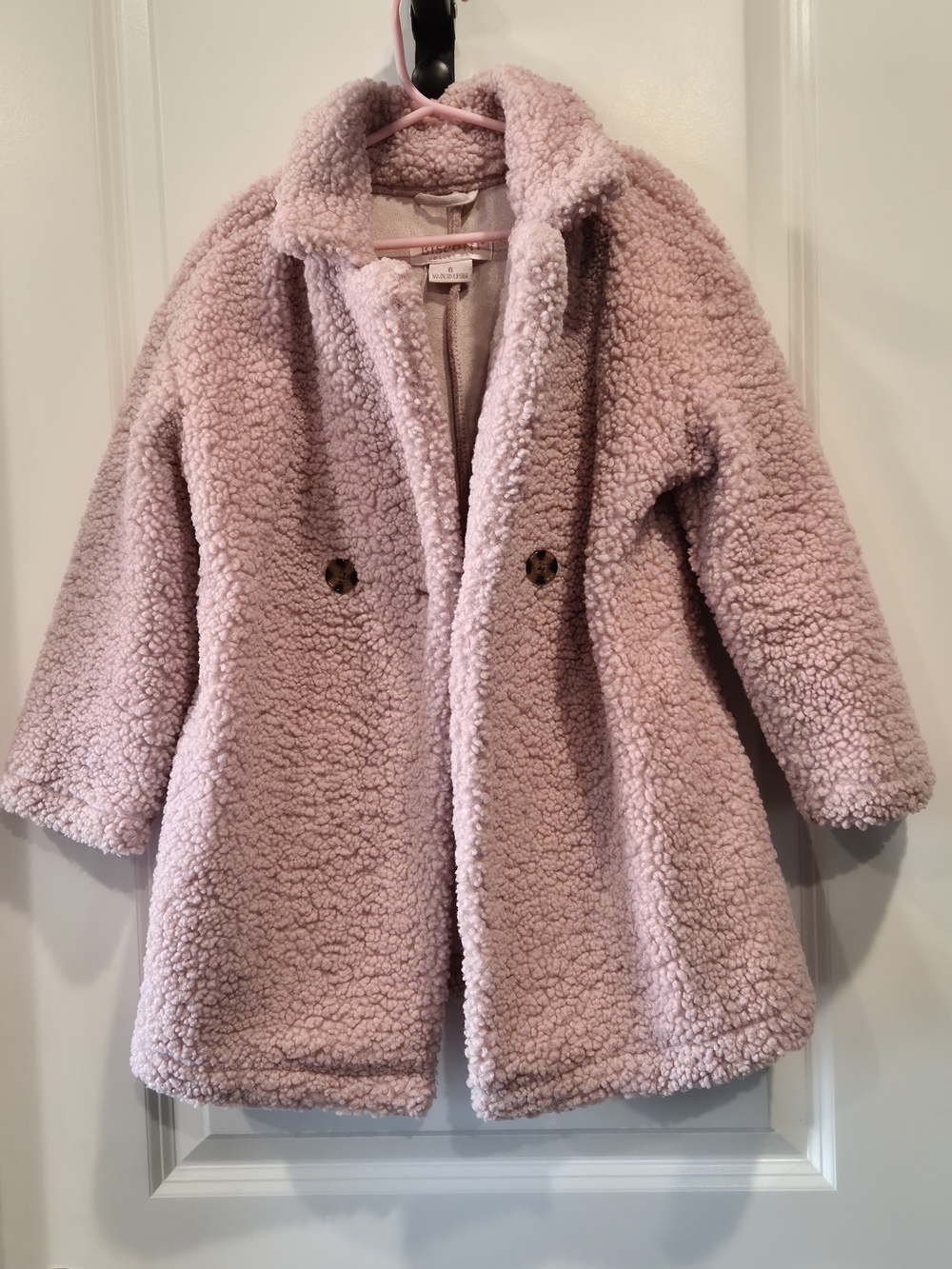 Biscotti Girls Pink Teddy Coat - Plush Faux Shearling Jacket Size 8